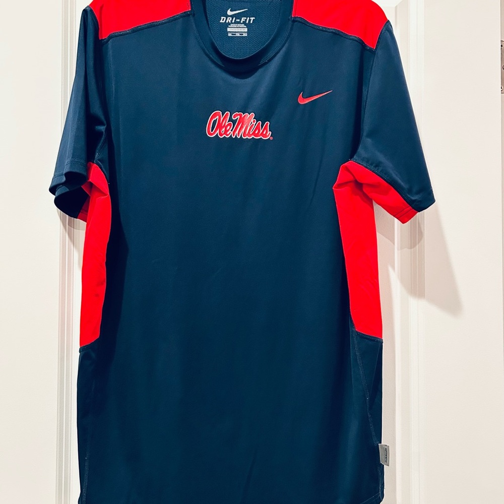 Nike Men's Navy and Red Dri-FIT Tee, Men’s XXL
